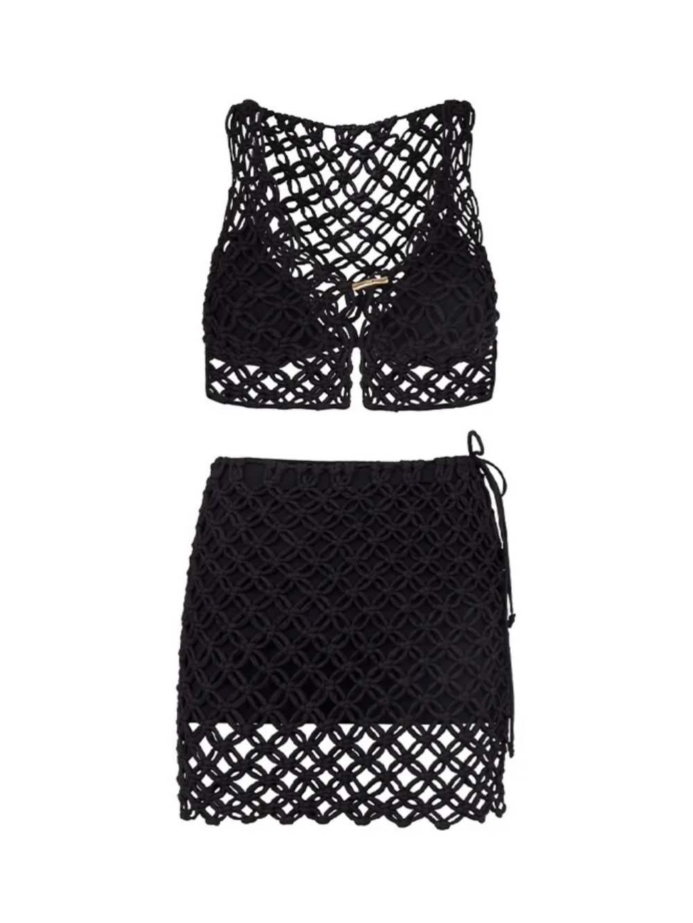 VIX Paula Hermanny x Bianca Brandolini Gio Macrame Crop Top and Skirt